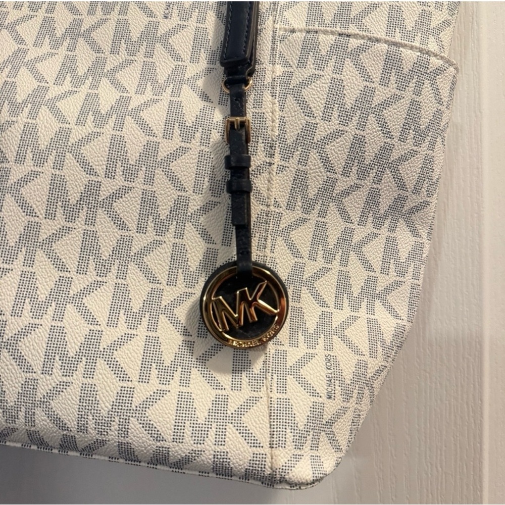 Michael Kors White and Blue  Tote Bag - Picture 3 of 6